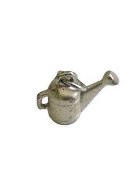 Vintage Silver Tone Star Watering Can Charm